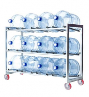 Стеллаж для 12 бутылей «Аква-12» НА КОЛЕСИКАХ / РОЛИКАХ